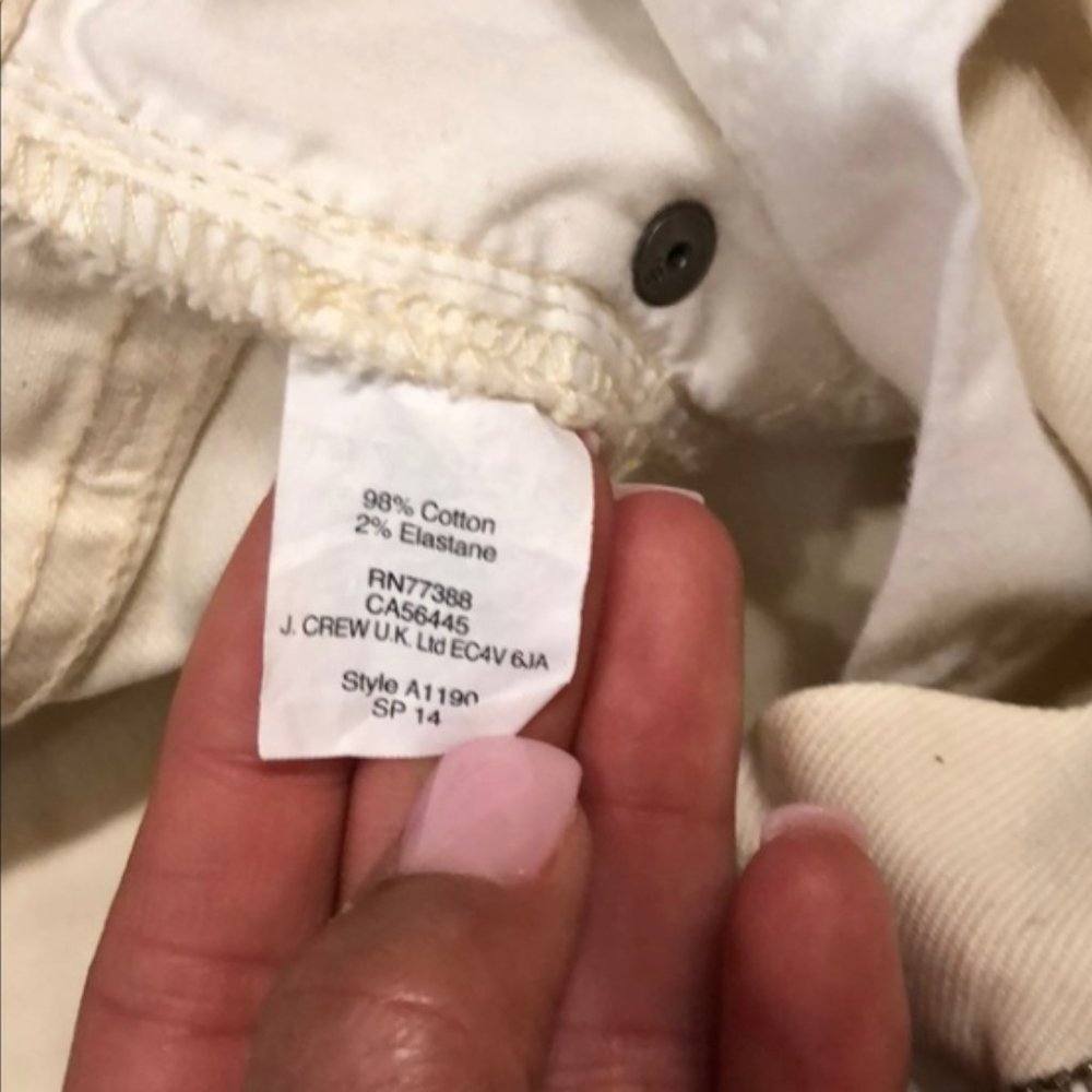 J. Crew low-rise jeans, cream, size 30. Like New. - Picture 4 of 4